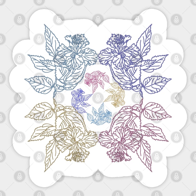 Geometrtic beautiful colorful floral design Sticker by Earthy Planty